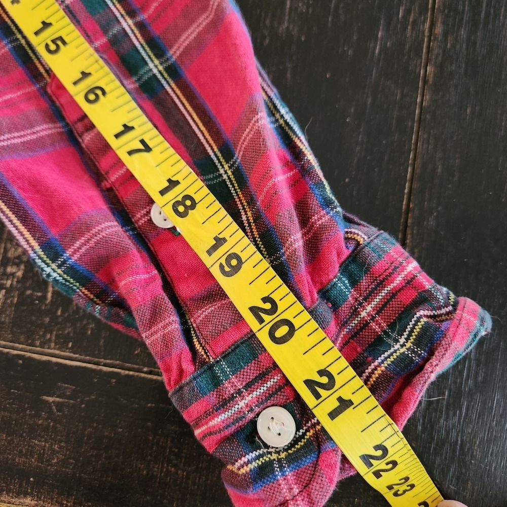 Y2K Tommy Hilfiger Patchwork Tartan Plaid Oxford Button Down Shirt L Academia - Picture 6 of 10